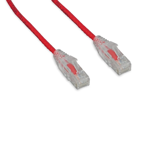Enet Cat6 Slim 28Awg Clear Boot Red 10Ft C6-RD-SCB-10-ENC